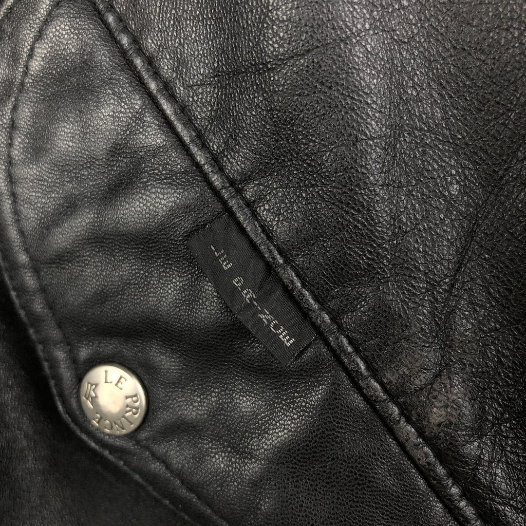Vintage French leather jacket, size L, men's size L genuine leather black type Vintage Second Hand