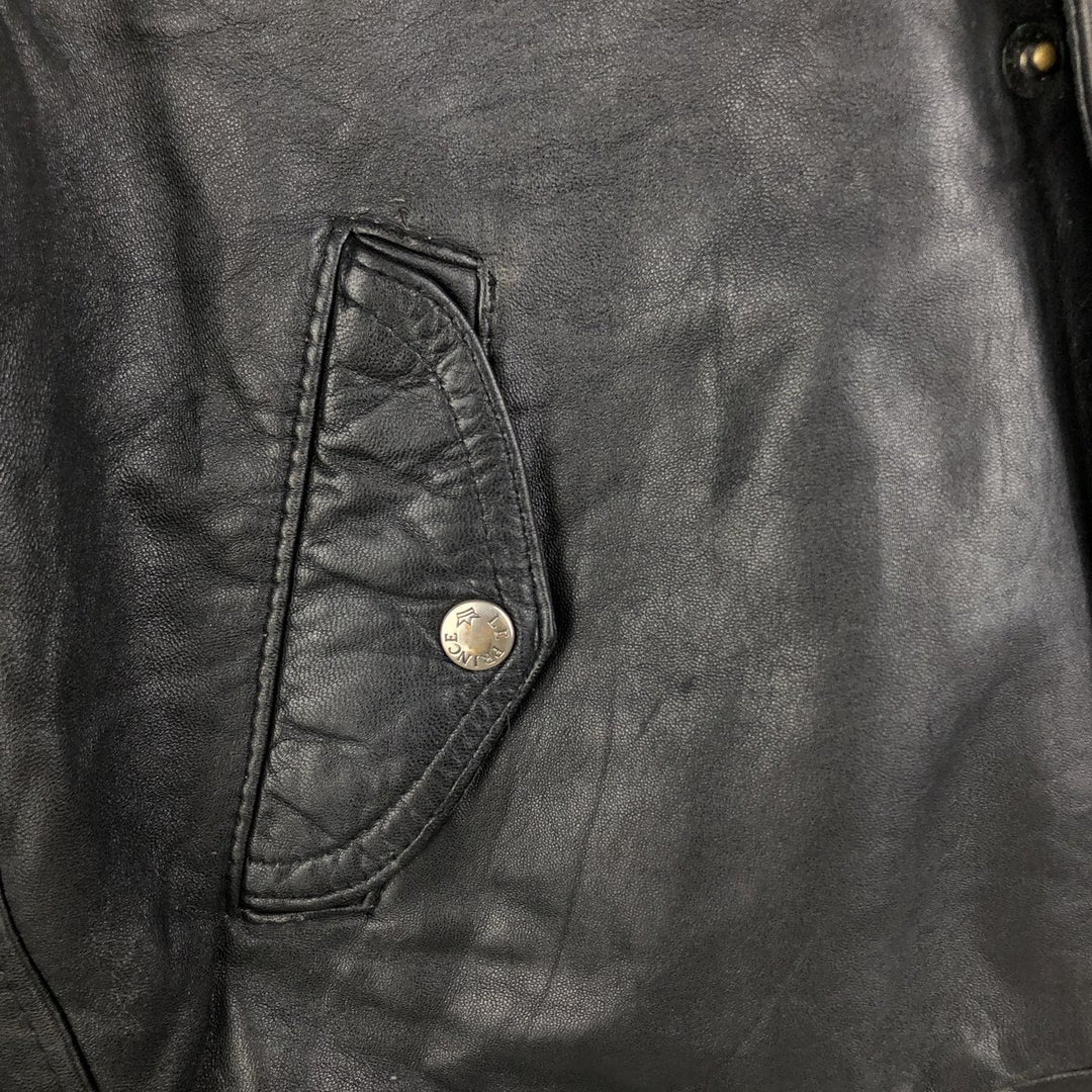 Vintage French leather jacket, size L, men's size L genuine leather black type Vintage Second Hand