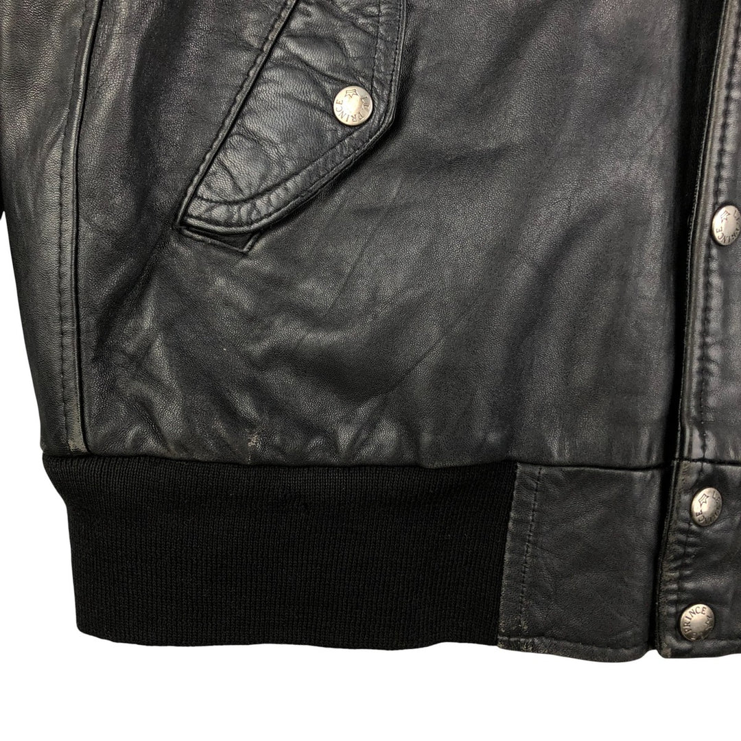 Vintage French leather jacket, size L, men's size L genuine leather black type Vintage Second Hand