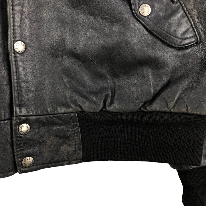 Vintage French leather jacket, size L, men's size L genuine leather black type Vintage Second Hand