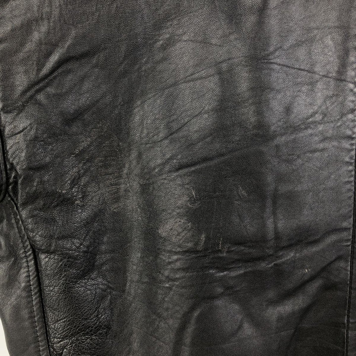 Vintage French leather jacket, size L, men's size L genuine leather black type Vintage Second Hand