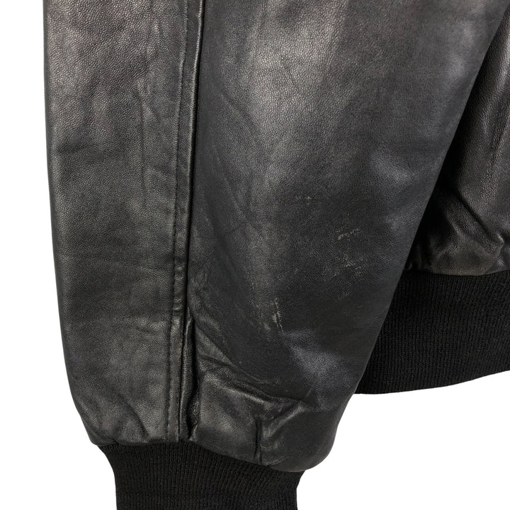 Vintage French leather jacket, size L, men's size L genuine leather black type Vintage Second Hand
