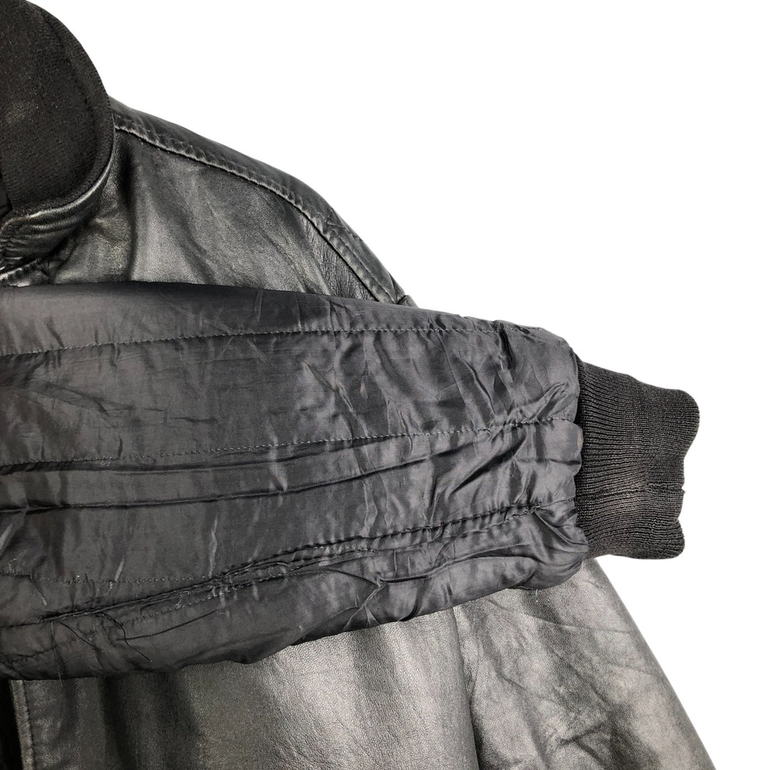 Vintage French leather jacket, size L, men's size L genuine leather black type Vintage Second Hand