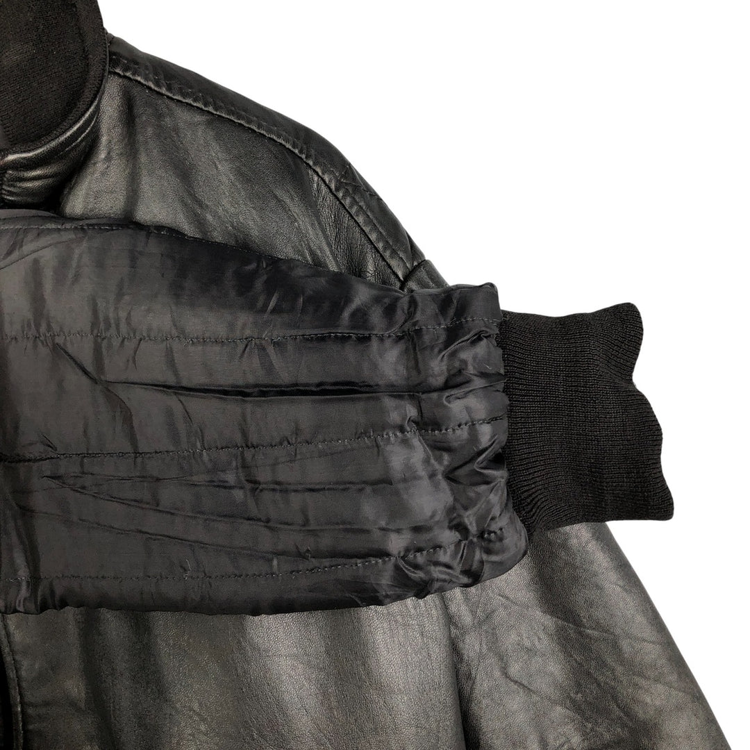 Vintage French leather jacket, size L, men's size L genuine leather black type Vintage Second Hand