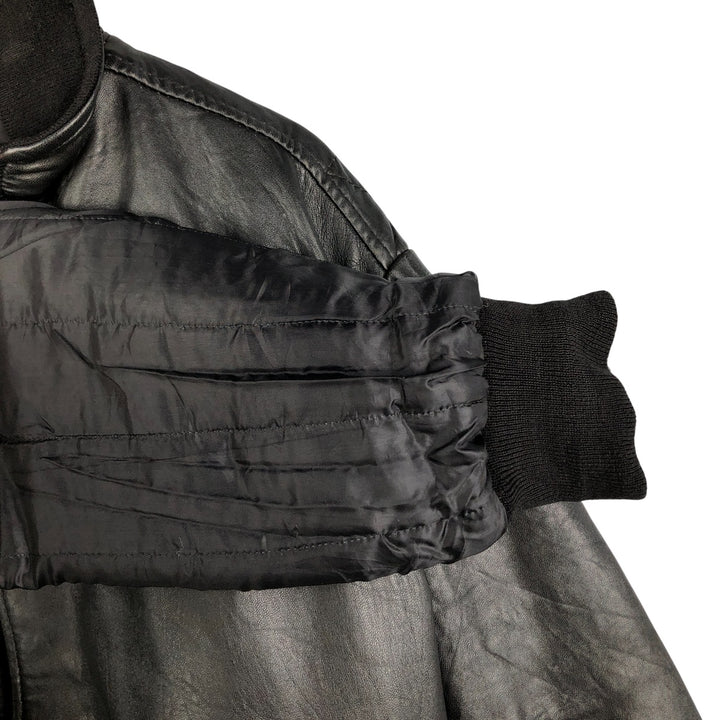 Vintage French leather jacket, size L, men's size L genuine leather black type Vintage Second Hand