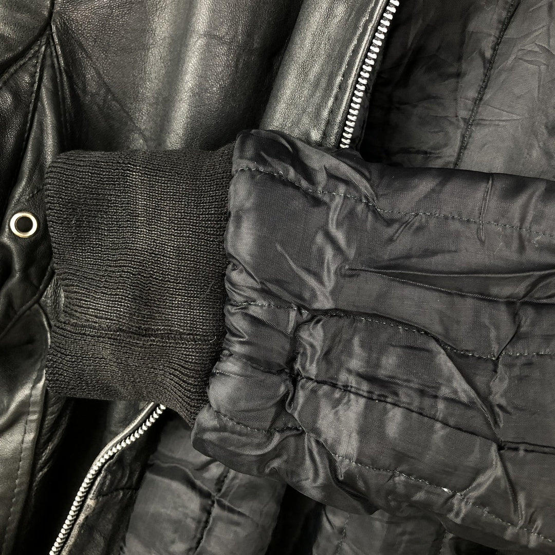 Vintage French leather jacket, size L, men's size L genuine leather black type Vintage Second Hand
