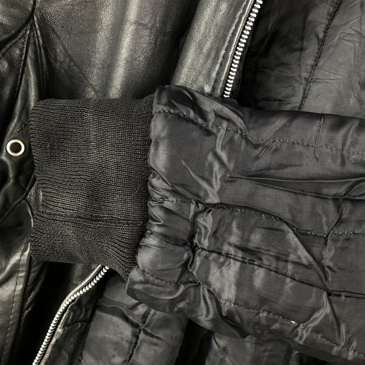 Vintage French leather jacket, size L, men's size L genuine leather black type Vintage Second Hand