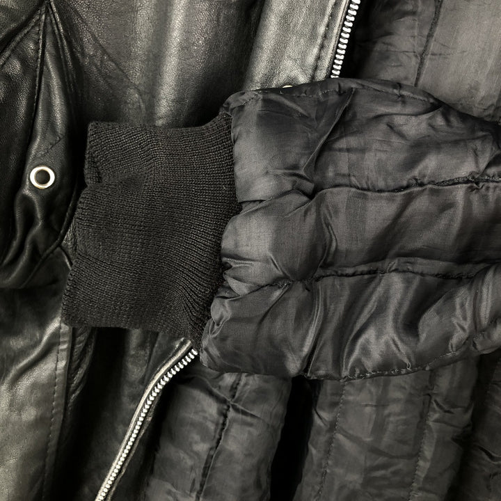 Vintage French leather jacket, size L, men's size L genuine leather black type Vintage Second Hand