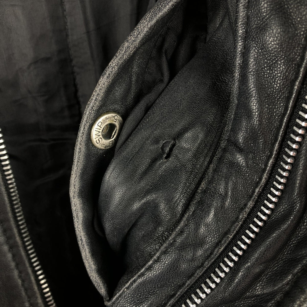 Vintage French leather jacket, size L, men's size L genuine leather black type Vintage Second Hand