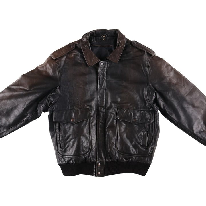 A-2 type leather flight jacket, men's size L unclear brown type Vintage Second Hand