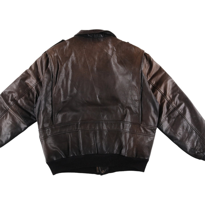 A-2 type leather flight jacket, men's size L unclear brown type Vintage Second Hand