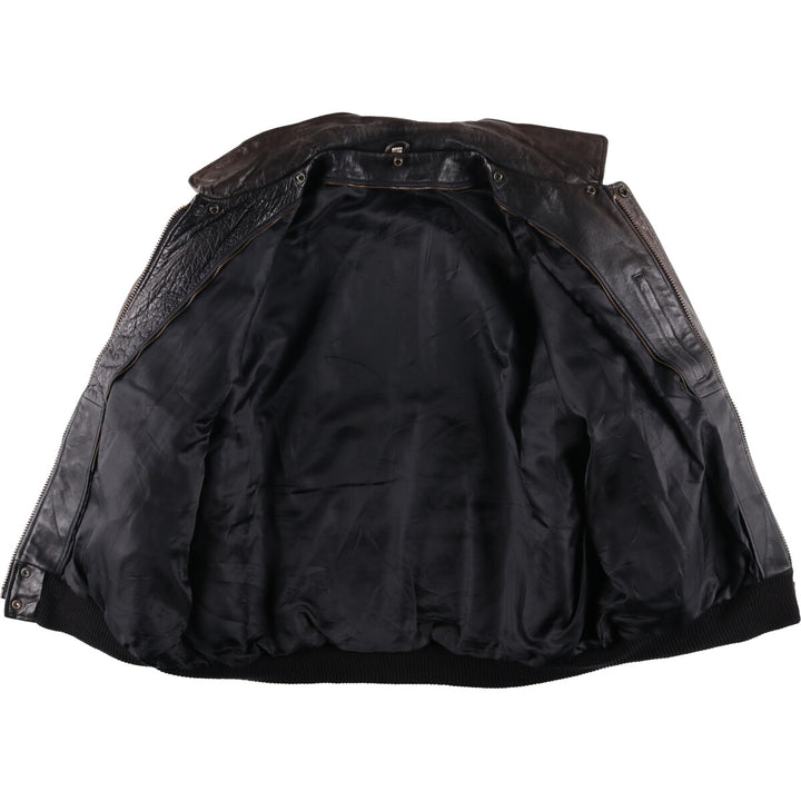 A-2 type leather flight jacket, men's size L unclear brown type Vintage Second Hand