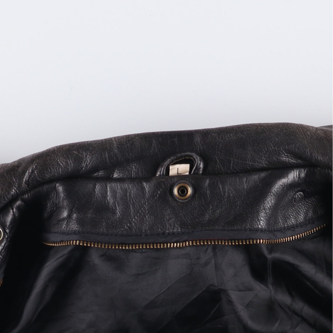 A-2 type leather flight jacket, men's size L unclear brown type Vintage Second Hand