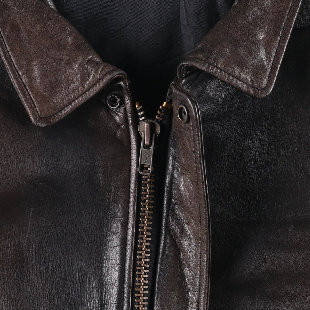 A-2 type leather flight jacket, men's size L unclear brown type Vintage Second Hand