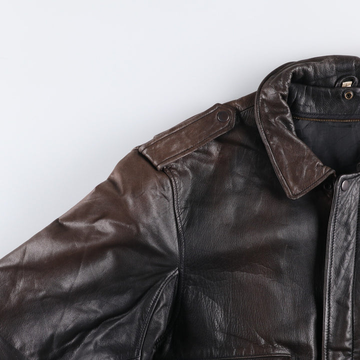 A-2 type leather flight jacket, men's size L unclear brown type Vintage Second Hand