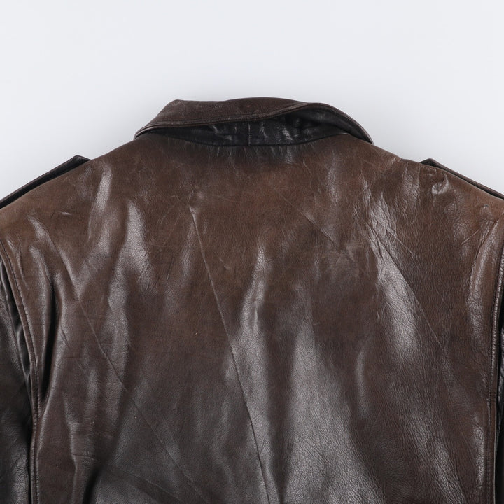 A-2 type leather flight jacket, men's size L unclear brown type Vintage Second Hand