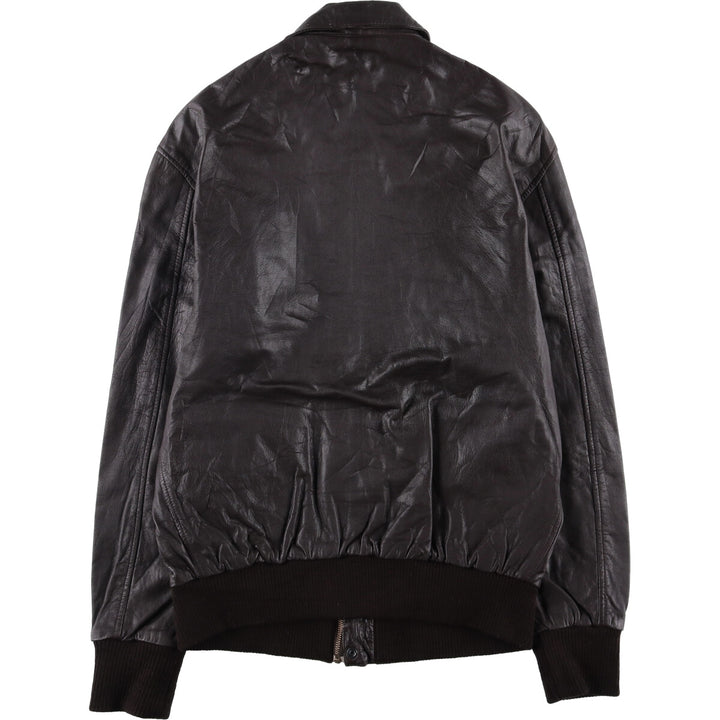 A-2 type leather flight jacket, men's size L unclear brown type Vintage Second Hand