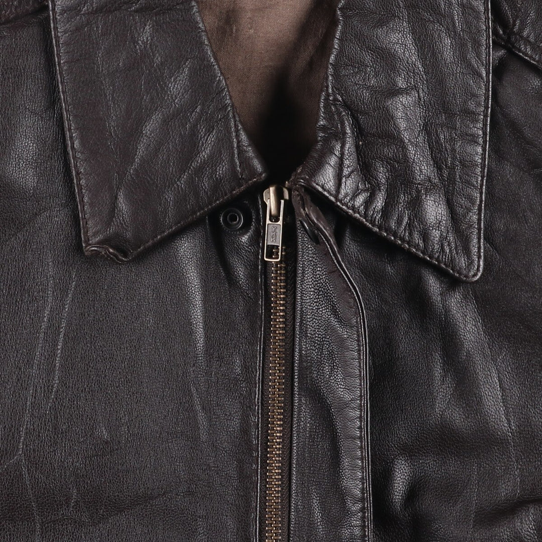 A-2 type leather flight jacket, men's size L unclear brown type Vintage Second Hand