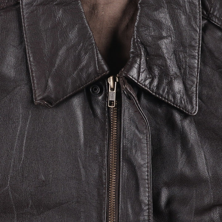 A-2 type leather flight jacket, men's size L unclear brown type Vintage Second Hand