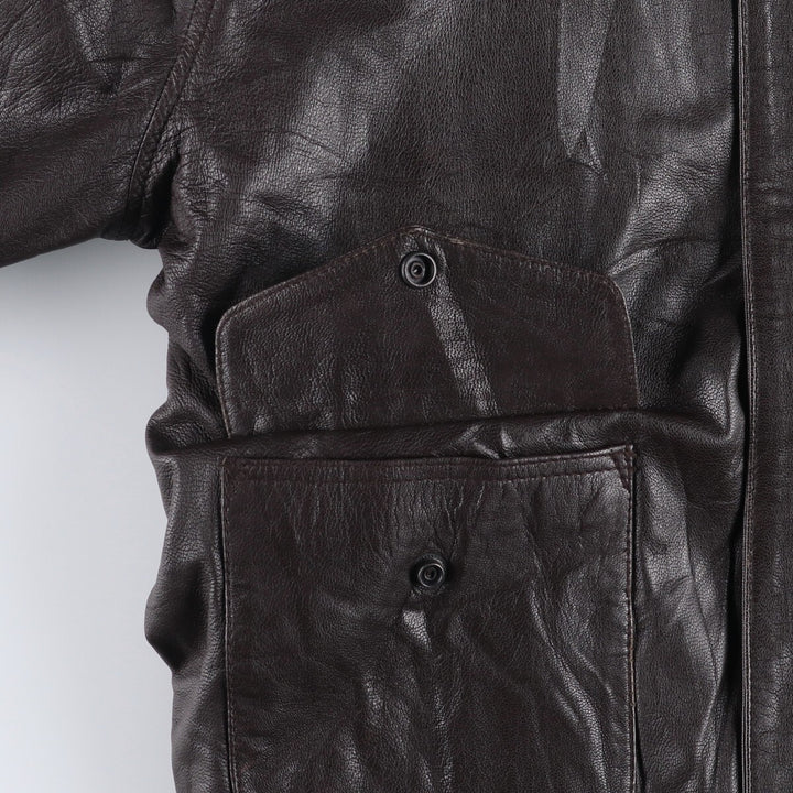 A-2 type leather flight jacket, men's size L unclear brown type Vintage Second Hand