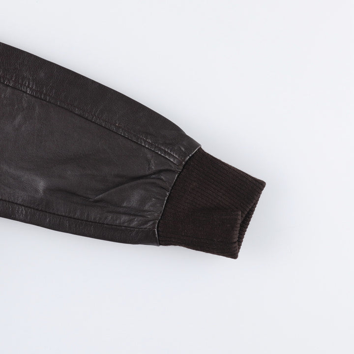A-2 type leather flight jacket, men's size L unclear brown type Vintage Second Hand