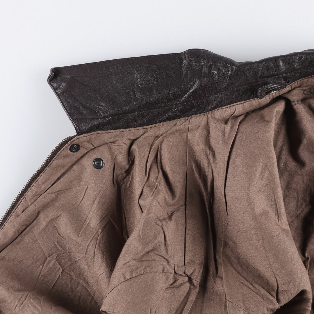 A-2 type leather flight jacket, men's size L unclear brown type Vintage Second Hand