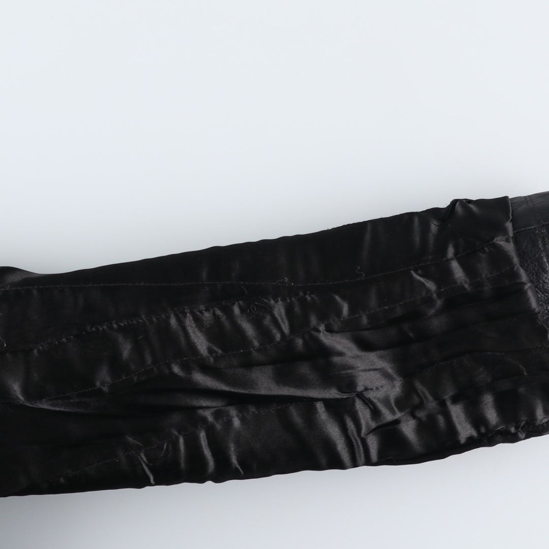 ABRAMS Leather Coat Men's Size L genuine leather black type Vintage Second Hand