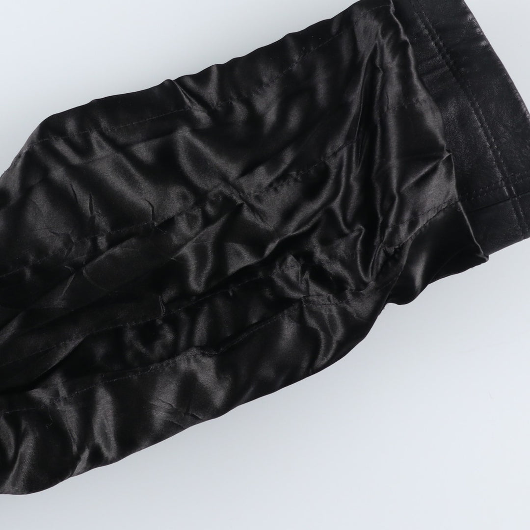 ABRAMS Leather Coat Men's Size L genuine leather black type Vintage Second Hand