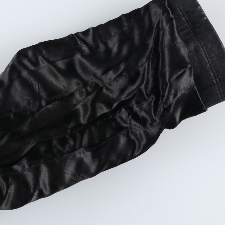 ABRAMS Leather Coat Men's Size L genuine leather black type Vintage Second Hand