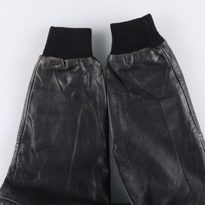 A-2 type padded leather flight jacket, men's size M genuine leather black type Vintage Second Hand