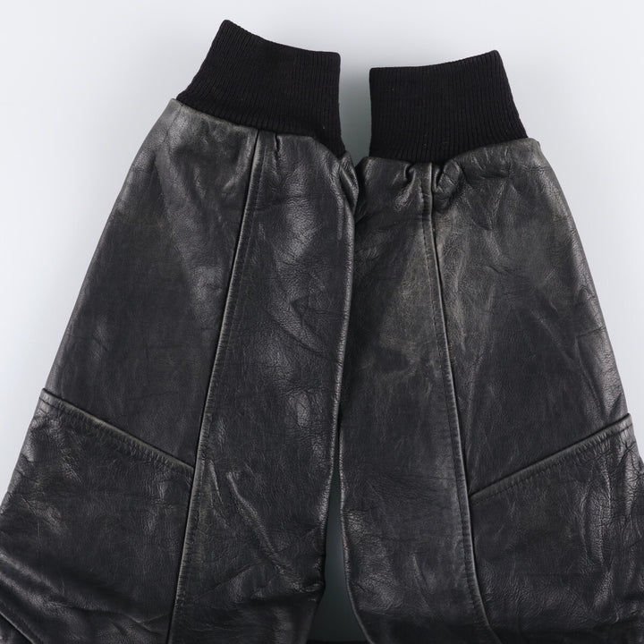 A-2 type padded leather flight jacket, men's size M genuine leather black type Vintage Second Hand