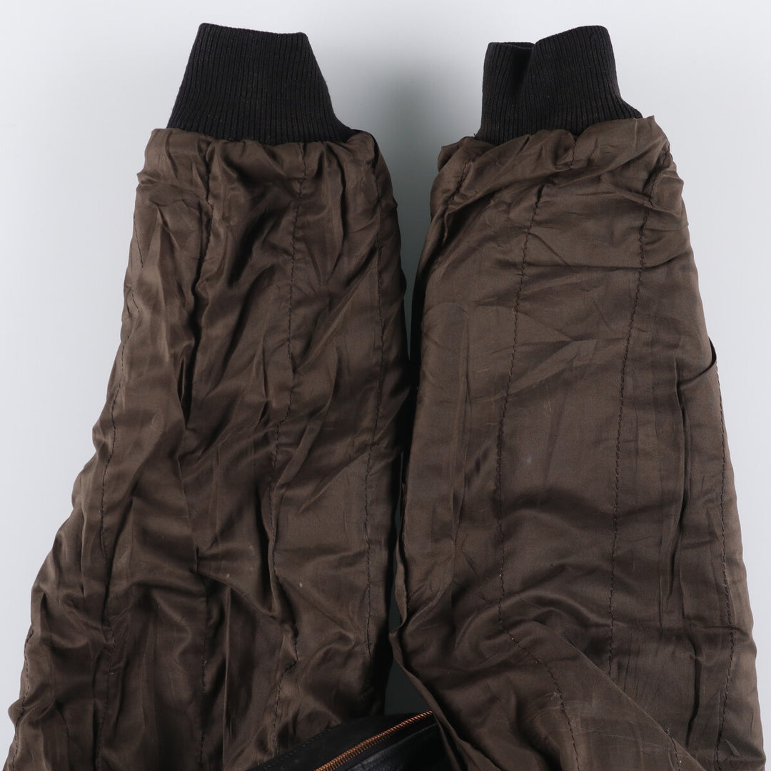 A-2 type padded leather flight jacket, men's size M genuine leather black type Vintage Second Hand