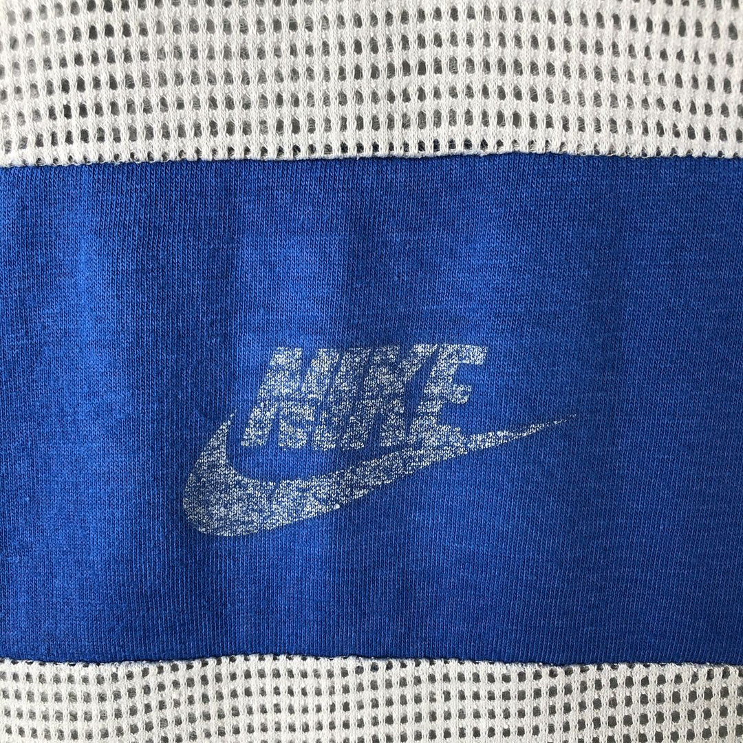 1980'S Nike Navy Tag V-neck Cropped Mesh Game Shirt, Men's Size L polyester blue type Vintage Second Hand
