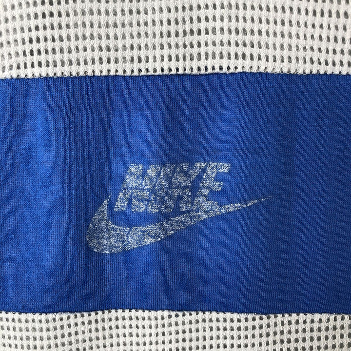 1980'S Nike Navy Tag V-neck Cropped Mesh Game Shirt, Men's Size L polyester blue type Vintage Second Hand