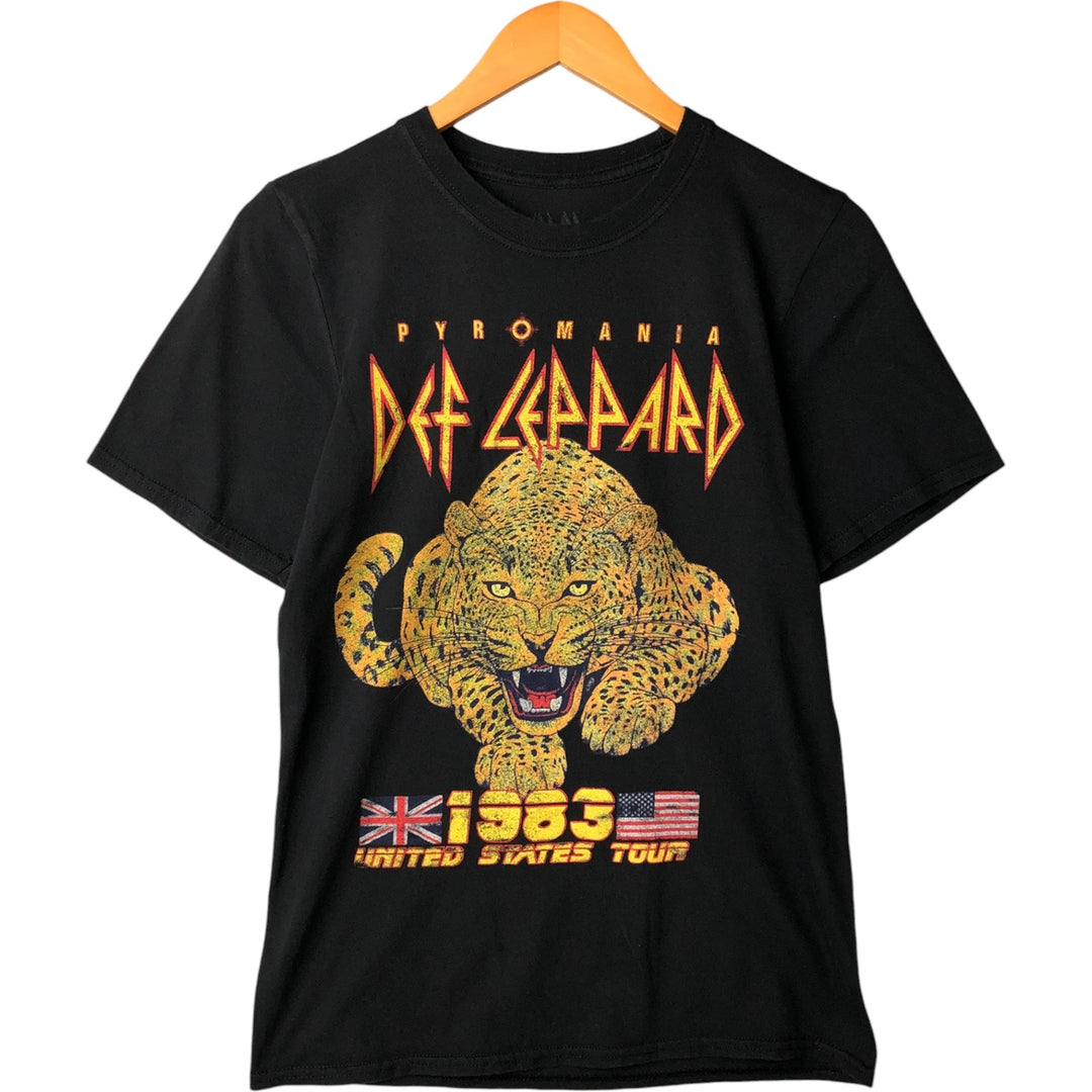 DEF LEPPARD Band T-Shirt, Women's Size Small cotton black type Vintage Second Hand