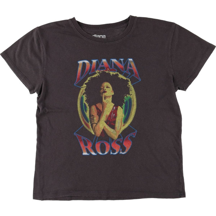DIANA ROSS Band T-Shirt, Women's Size XS cotton Charcoal Vintage Second Hand
