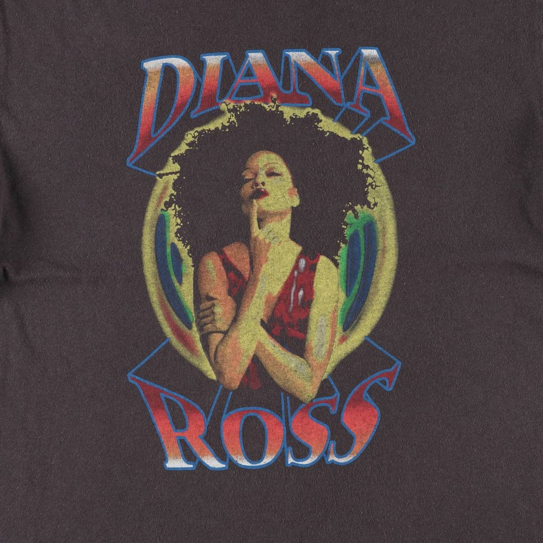 DIANA ROSS Band T-Shirt, Women's Size XS cotton Charcoal Vintage Second Hand