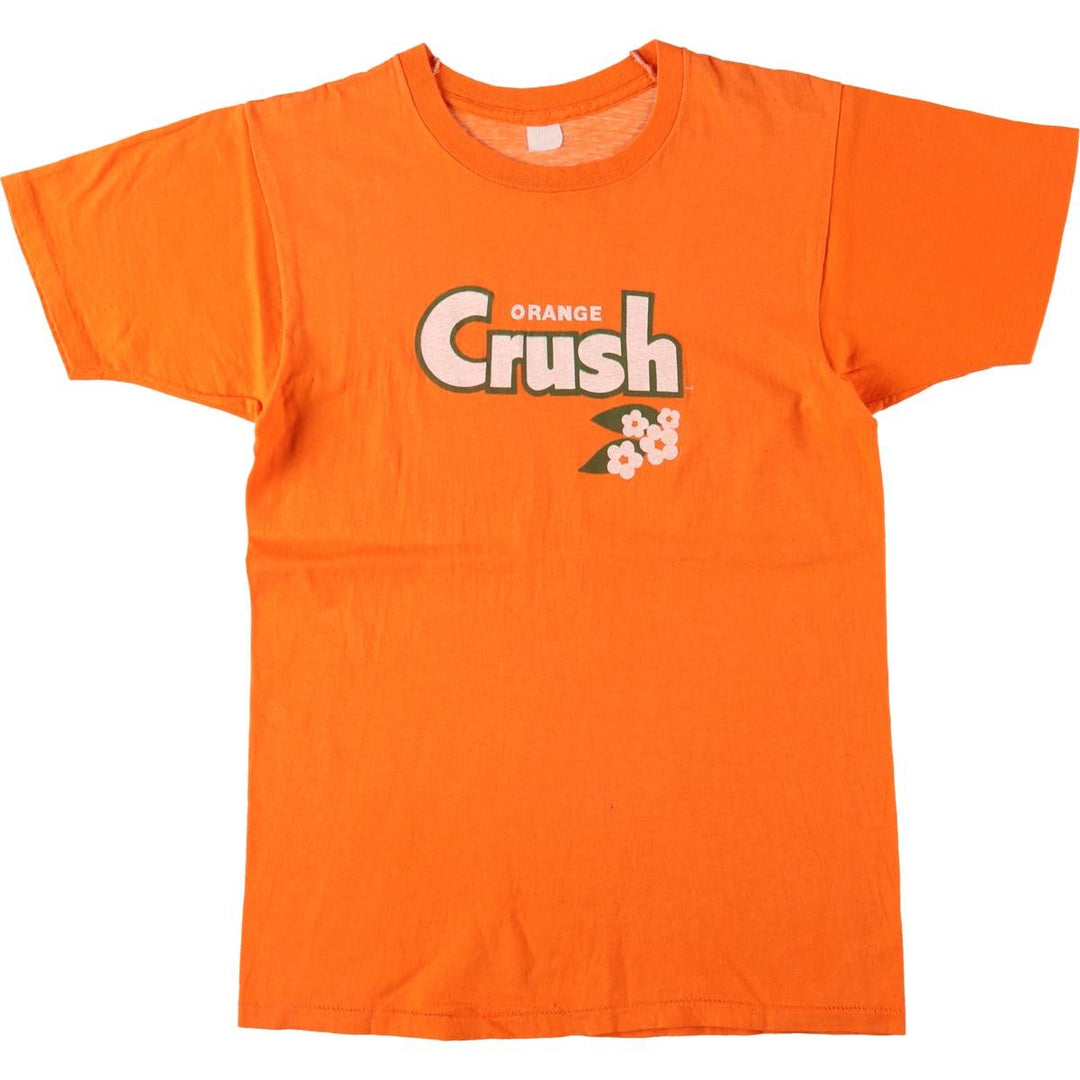 Vintage 70s-80'S CRUSH Advertising T-shirt, Men's S size unclear orange type Vintage Second Hand