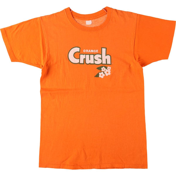 Vintage 70s-80'S CRUSH Advertising T-shirt, Men's S size unclear orange type Vintage Second Hand