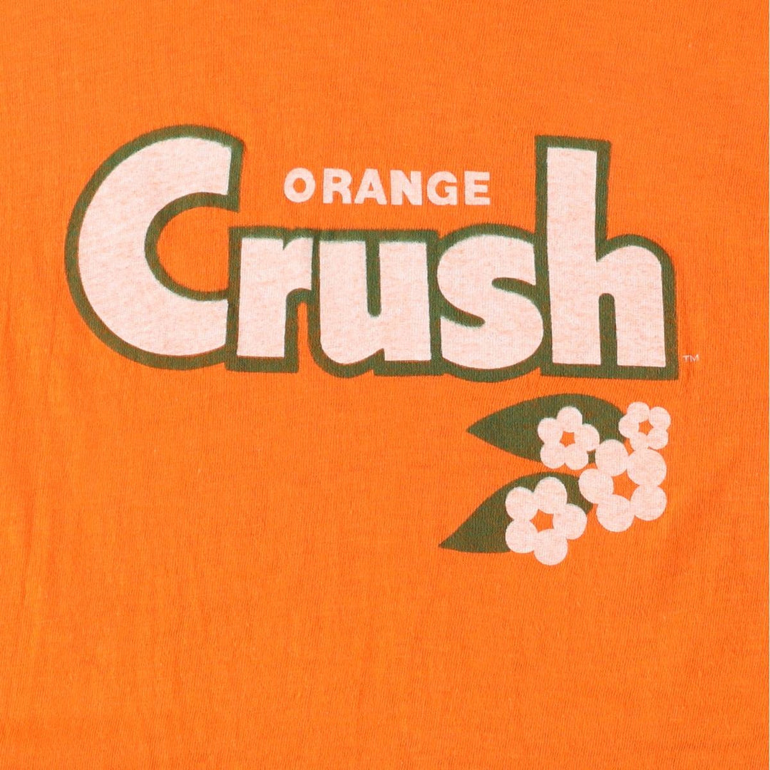 Vintage 70s-80'S CRUSH Advertising T-shirt, Men's S size unclear orange type Vintage Second Hand