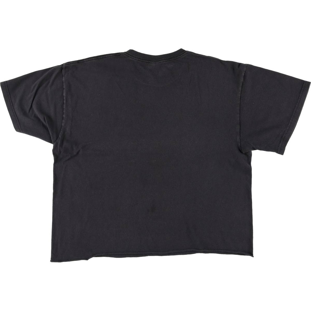 00'S Delta Seven-Eleven Cut-off Advertising T-shirt Men's XL cotton black type Vintage Second Hand