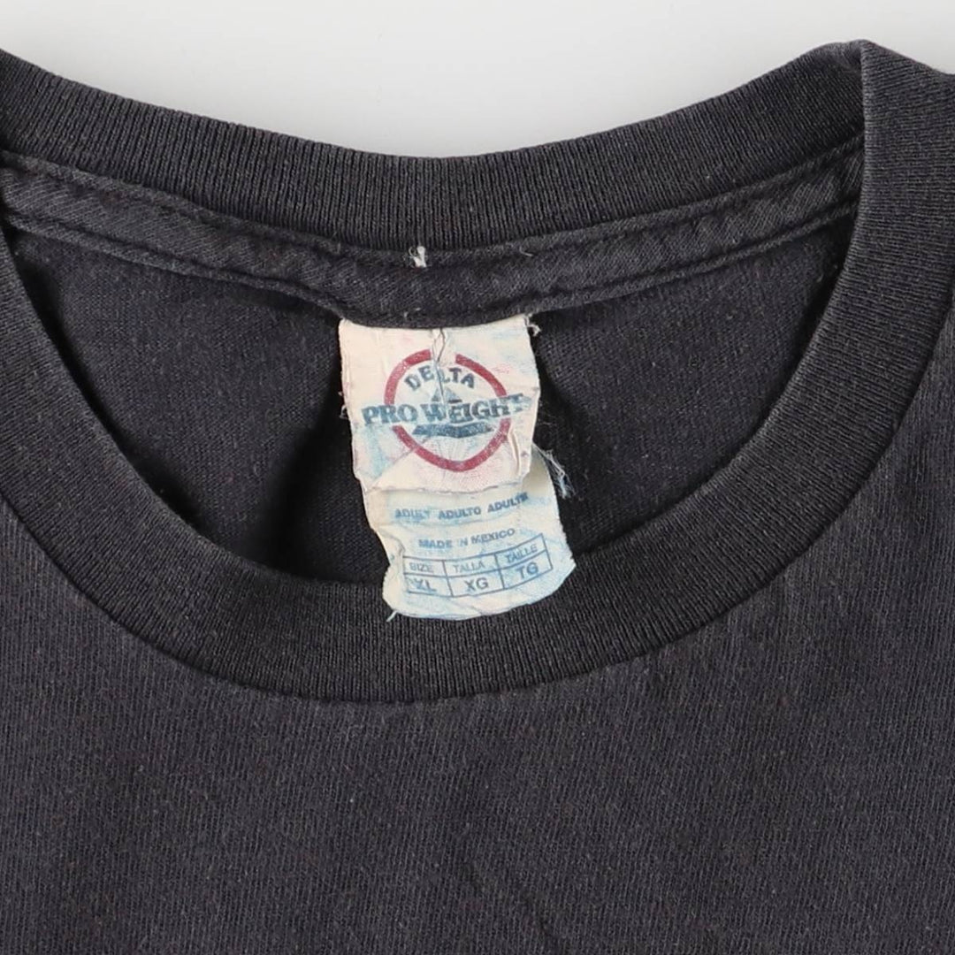 00'S Delta Seven-Eleven Cut-off Advertising T-shirt Men's XL cotton black type Vintage Second Hand