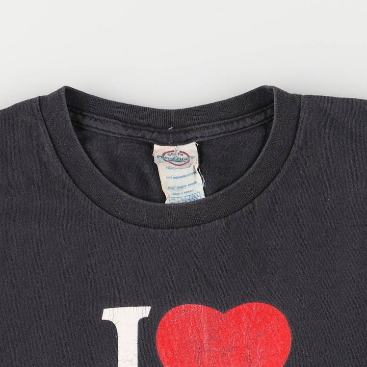00'S Delta Seven-Eleven Cut-off Advertising T-shirt Men's XL cotton black type Vintage Second Hand