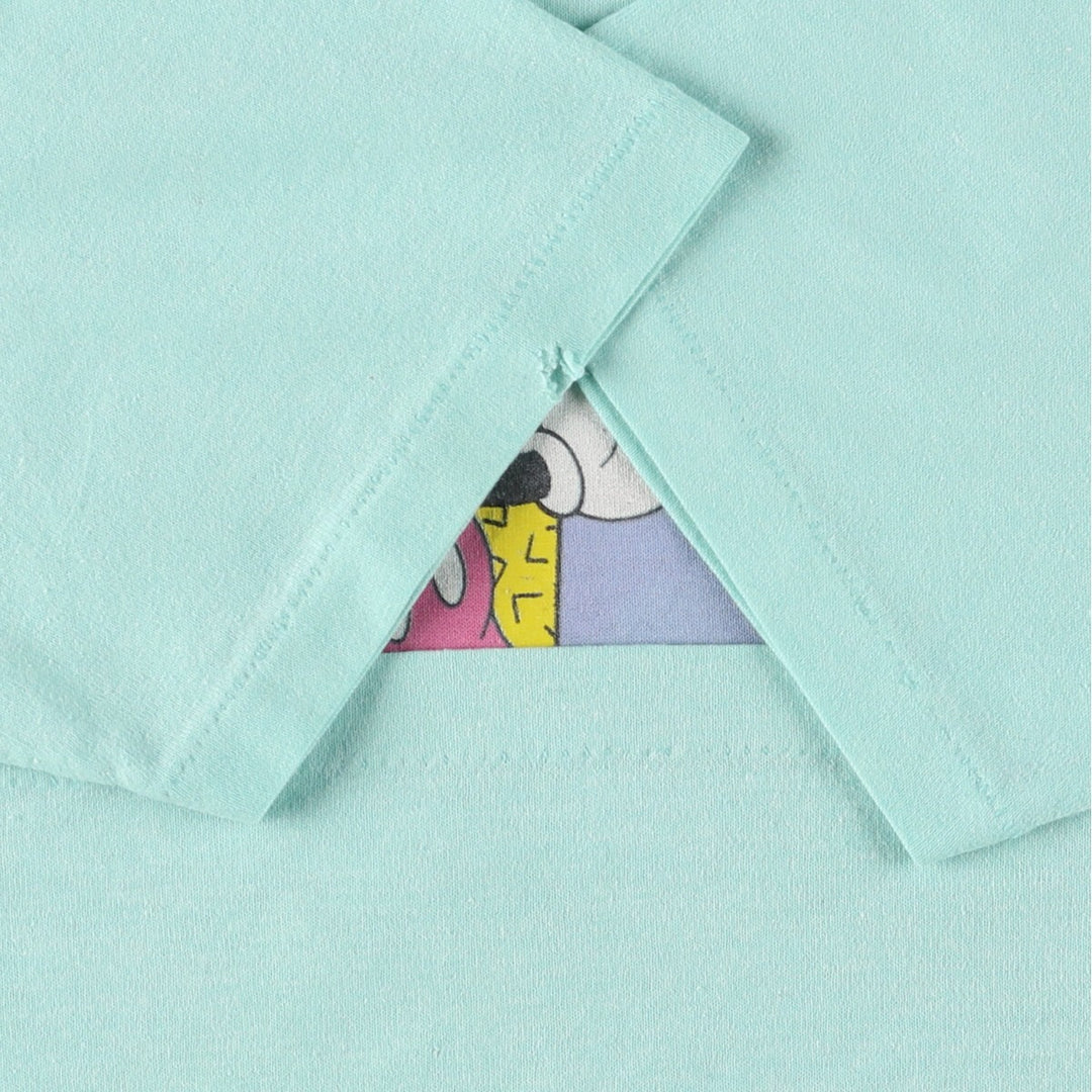 MICKEY MOUSE MINNIE MOUSE Mickey Mouse Minnie Mouse character print T-shirt women's M equivalent vintage unclear Mint green Vintage Second Hand