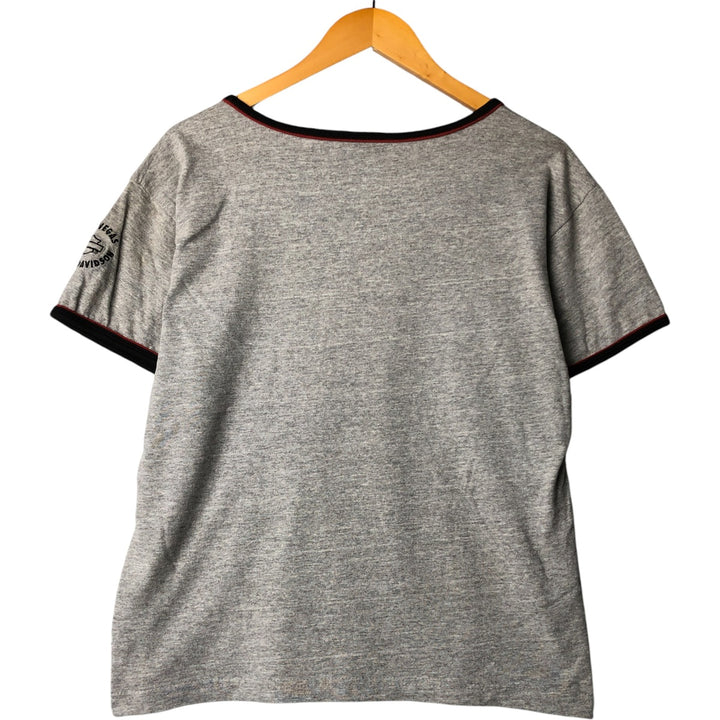 Harley-Davidson Ringer T-Shirt, Made in USA, Women's Size XL cotton gray type Vintage Second Hand