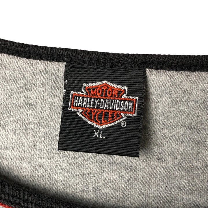 Harley-Davidson Ringer T-Shirt, Made in USA, Women's Size XL cotton gray type Vintage Second Hand