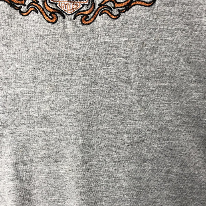 Harley-Davidson Ringer T-Shirt, Made in USA, Women's Size XL cotton gray type Vintage Second Hand
