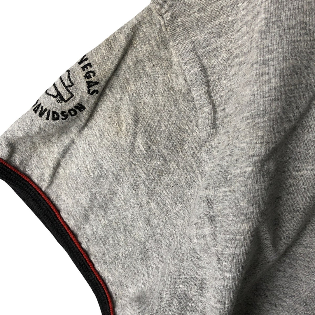 Harley-Davidson Ringer T-Shirt, Made in USA, Women's Size XL cotton gray type Vintage Second Hand