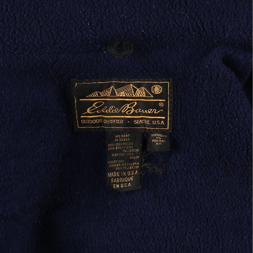 Vintage 80s-90'S Eddie Bauer padded nylon jacket, Made in USA, Women's XL Nylon Blue type light blue Vintage Second Hand