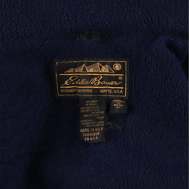 Vintage 80s-90'S Eddie Bauer padded nylon jacket, Made in USA, Women's XL Nylon Blue type light blue Vintage Second Hand
